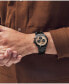 ფოტო #4 პროდუქტის Men's Bold Fusion Swiss Quartz Chronograph Ionic Plated Black Steel Bracelet Watch 44mm