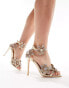 Фото #4 товара Azalea Wang Romi high heeled sandal with embellished flowers in gold