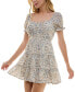 ფოტო #3 პროდუქტის Juniors' Emma Puff-Sleeve Fit & Flare Dress