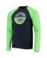 Фото #3 товара Men's College Navy, Neon Green Seattle Seahawks League Raglan Long Sleeve T-shirt