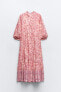 Фото #5 товара Ярусное платье с принтом ZARA