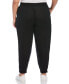 ფოტო #2 პროდუქტის Plus Size Linen Drawstring Jogger Pants