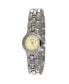 Women's Silver Plated Panther Link Bracelet Dress Watch with Gold Dial