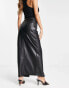 ASOS DESIGN faux leather maxi skirt in black