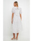 ფოტო #6 პროდუქტის Women's Plaid Midi Dress