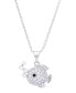 Фото #1 товара Macy's simulated Pearl Cubic Zirconia Fish Pendant 18" Necklace in Silver Plate