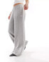 adidas Originals 3-stripes loose French Terry wide leg joggers in grey