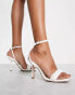 River Island padded barely there heeled sandal in white