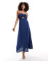 Фото #1 товара 4th & Reckless linen blend bandeau cut out maxi dress in blue