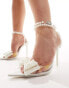 Public Desire Glitzy heeled shoe with pearl bow in clear