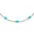 Steel bicolor leg chain with beads Colori SAXQ19