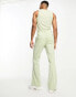 ASOS DESIGN flare suit trousers in pale green