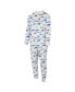 ფოტო #3 პროდუქტის Men's White Buffalo Bills Allover Print Docket Union Full-Zip Hooded Pajama Suit