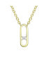 Фото #1 товара 14K Gold Plated Baguette Cubic Zirconia Modern Necklace