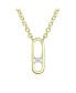 Фото #1 товара 14K Gold Plated Baguette Cubic Zirconia Modern Necklace