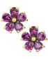 Фото #3 товара Серьги Macy's Rhodolite Garnet & Diamond Flower