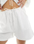 IIsla & Bird draw string beach short co-ord in white