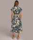 ფოტო #2 პროდუქტის Women's Linen-Blend Printed Shirtdress
