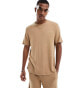 Boss Bodywear rib t-shirt in beige