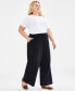 Фото #3 товара Plus Size Gauze Wide-Leg Pull-On Pants, Created for Macy's