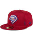 Фото #1 товара Men's Red Philadelphia Phillies 2024 Clubhouse 59FIFTY Fitted Hat