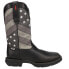 Фото #1 товара Durango Rebel Faded Flag Patriotic Square Toe Wellington Mens Black, Grey Casua