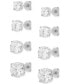 ფოტო #3 პროდუქტის 4-Pc. Set Cubic Zirconia Graduated Solitaire Stud Earrings in Sterling Silver, Created for Macy's