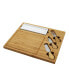 Celtic Bamboo Cheese Board with Ceramic Dish and 3 Cheese Tools
