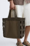 Woven canvas shopper bag ZARA