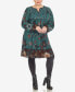 Фото #1 товара Plus Size Paisley Flower Embroidered Sweater Dress