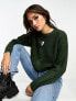 Фото #1 товара ONLY cropped jumper in dark green