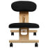 Фото #3 товара Mobile Wooden Ergonomic Kneeling Chair In Black Fabric