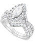 Фото #1 товара Кольцо Macy's Diamond Marquise Bridal Set in 14k White Gold