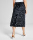 Woman's Floral-Print Satin Midi Skirt, Created for Macy's