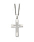 Фото #1 товара Chisel polished with CZ Cross Pendant on a Cable Chain Necklace