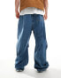 Фото #2 товара ASOS DESIGN extreme oversized parachute jeans with tuck details in blue wash