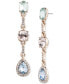 Фото #1 товара Gold-Tone Mixed Crystal Linear Drop Earrings