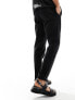 New Look linen blend trousers in black