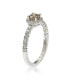 ფოტო #2 პროდუქტის Suzy Levian Sterling Silver Cubic Zirconia Petite Brown Bridal Engagement Ring