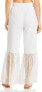 Surf Gypsy 285305 Womens Smocked Tassel Pants Swim Cover-Up White, Size Medium