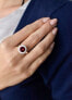 Silver ring with red Swarovski crystal 35026.3
