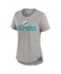 Women's Heather Gray Miami Dolphins Fashion Tri-Blend T-Shirt Серый, 2XL - фото #2