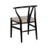 Dining Chair Black Beige 53 x 55 x 80 cm