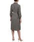 Фото #2 товара Petite Printed Long Sleeve Roll Tab Shirtdress