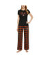 Фото #1 товара Women's Black, Orange Cincinnati Bengals Arctic T-shirt and Flannel Pants Sleep Set