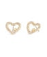 Фото #1 товара Faux Stone Signature Pavé Heart Stud Earrings