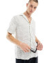 ASOS DESIGN short sleeve relaxed fit deep revere collar satin shirt in grey Серебристо-серый, XS - фото #3