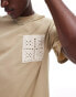 ONLY & SONS oversize t-shirt with crochet pocket in light brown