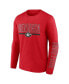 Фото #3 товара Men's Red Georgia Bulldogs Big and Tall Two-Hit Graphic Long Sleeve T-shirt