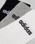 adidas Originals 3-pack mid socks in white, grey and black